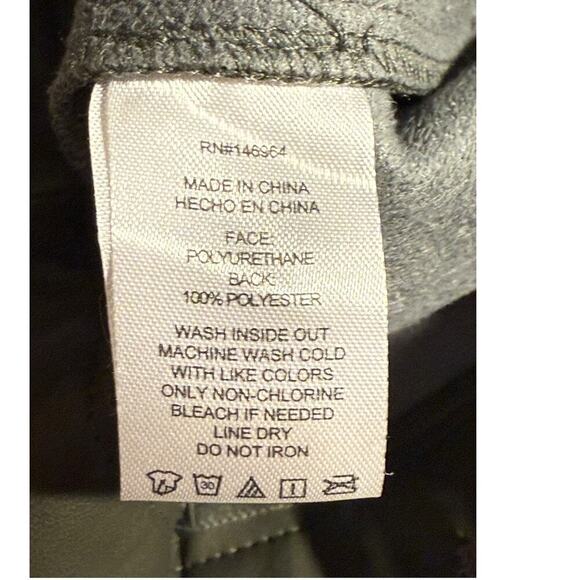 NEW GREY COLLECTIVE Women’s Size 2 Green Faux Leather Flare Pants NWOT - Picture 6 of 6